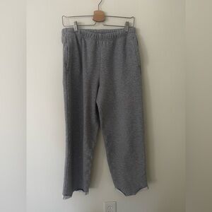 Skims Cotton Fleece Straight Leg Sweatpants in Medium Heather Gray